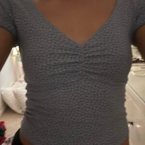 Brandy Melville cute blue rare flower shirt